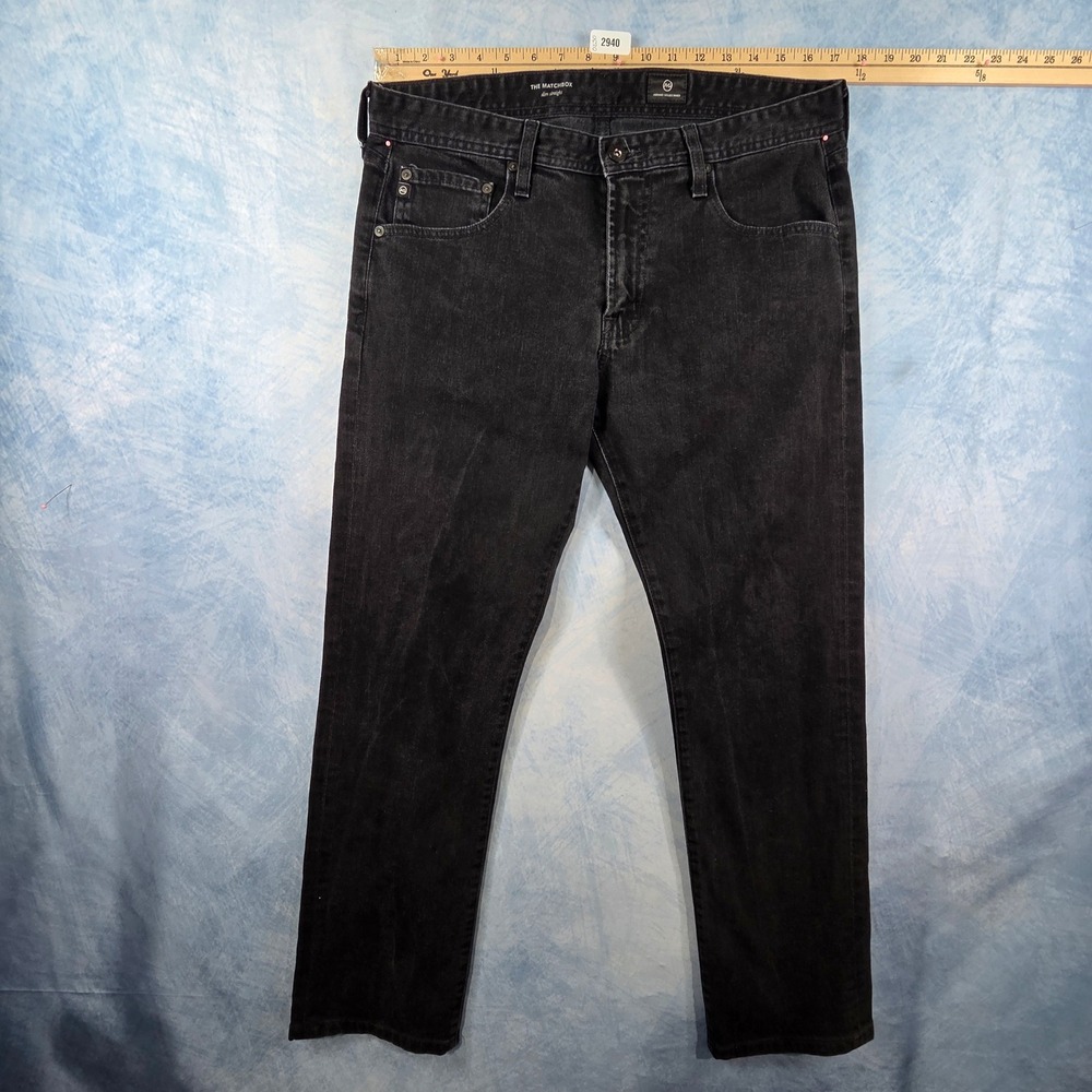 AG Adriano Goldschmied The Matchbox Slim Straight Jeans Black Mens 34R